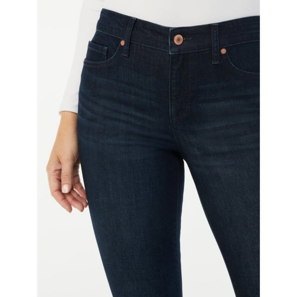 Women's Skinny Jeans Sofia Vergara Blue Mid Rise Stretch Denim Ankle Dark Wash - Picture 4 of 8